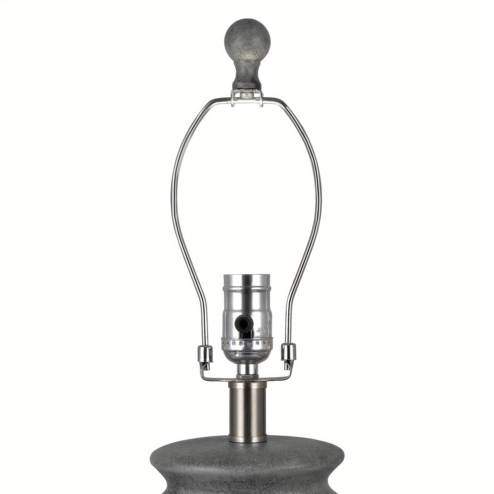 21'' Rustic Ceramic Table Lamps For Small Spaces, E26 Socket, High Distressed Grey\u002FBlack Clay Little Accent Lamp Decorative For Kitchen Counter, Bedroom Nightstand, Living Room, Entryway, Console Table, White Empire Linen Shade (Bulb Not Included)