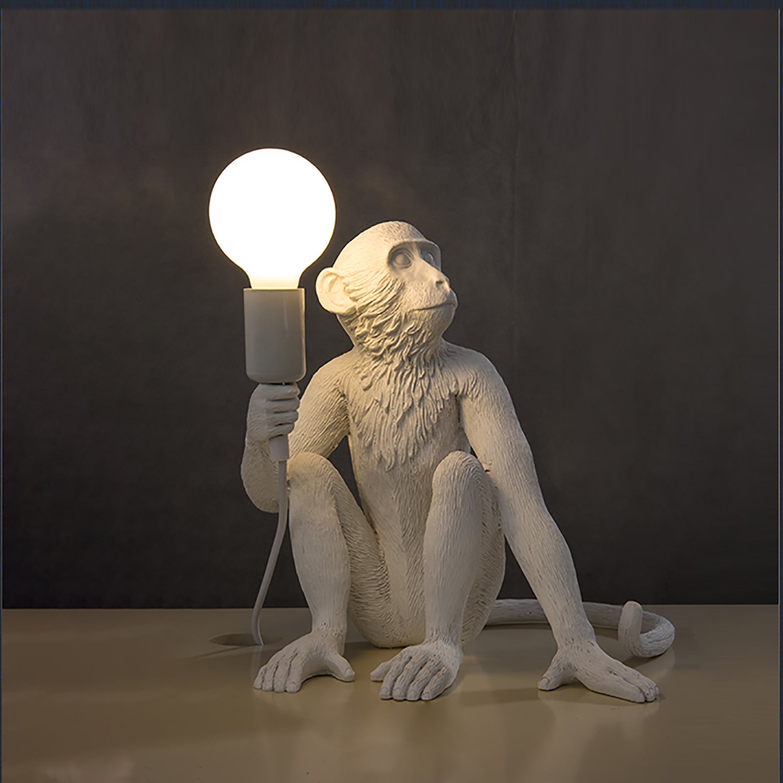 GDRASUYA10 Modern Table Light, Monkey Desk Lamp, Resin Sitting Monkey Lighting Fixture for Living Room, Bedroom, Office, College Dorm
