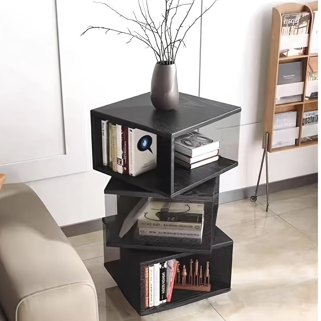 4-Tier Folding Ladder Shelf | Rustic Brown Solid Hardwood Multi-Purpose Storage Rack with 4 Display Shelves, Plant Stand, Bookshelf, and Planter Holder | Ideal for Home Office, Bedroom, Living Room, Balcony