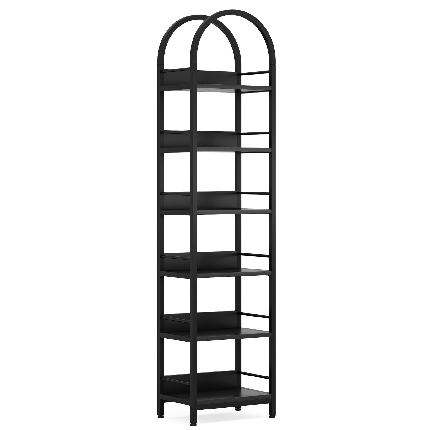 78.7-Inch Slim Bookcase with Six Levels And an Arched Design for Showcasing Books