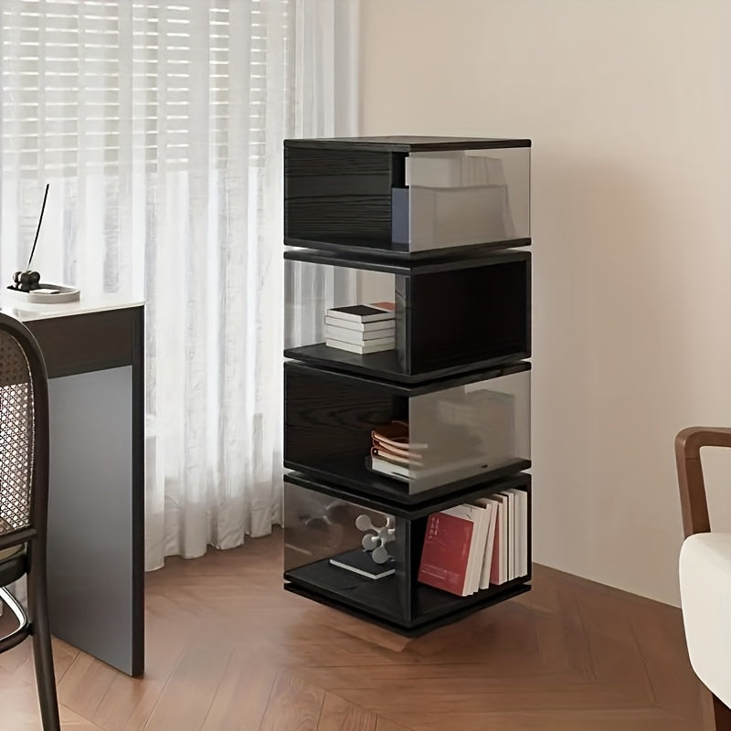 4-Tier Folding Ladder Shelf | Rustic Brown Solid Hardwood Multi-Purpose Storage Rack with 4 Display Shelves, Plant Stand, Bookshelf, and Planter Holder | Ideal for Home Office, Bedroom, Living Room, Balcony