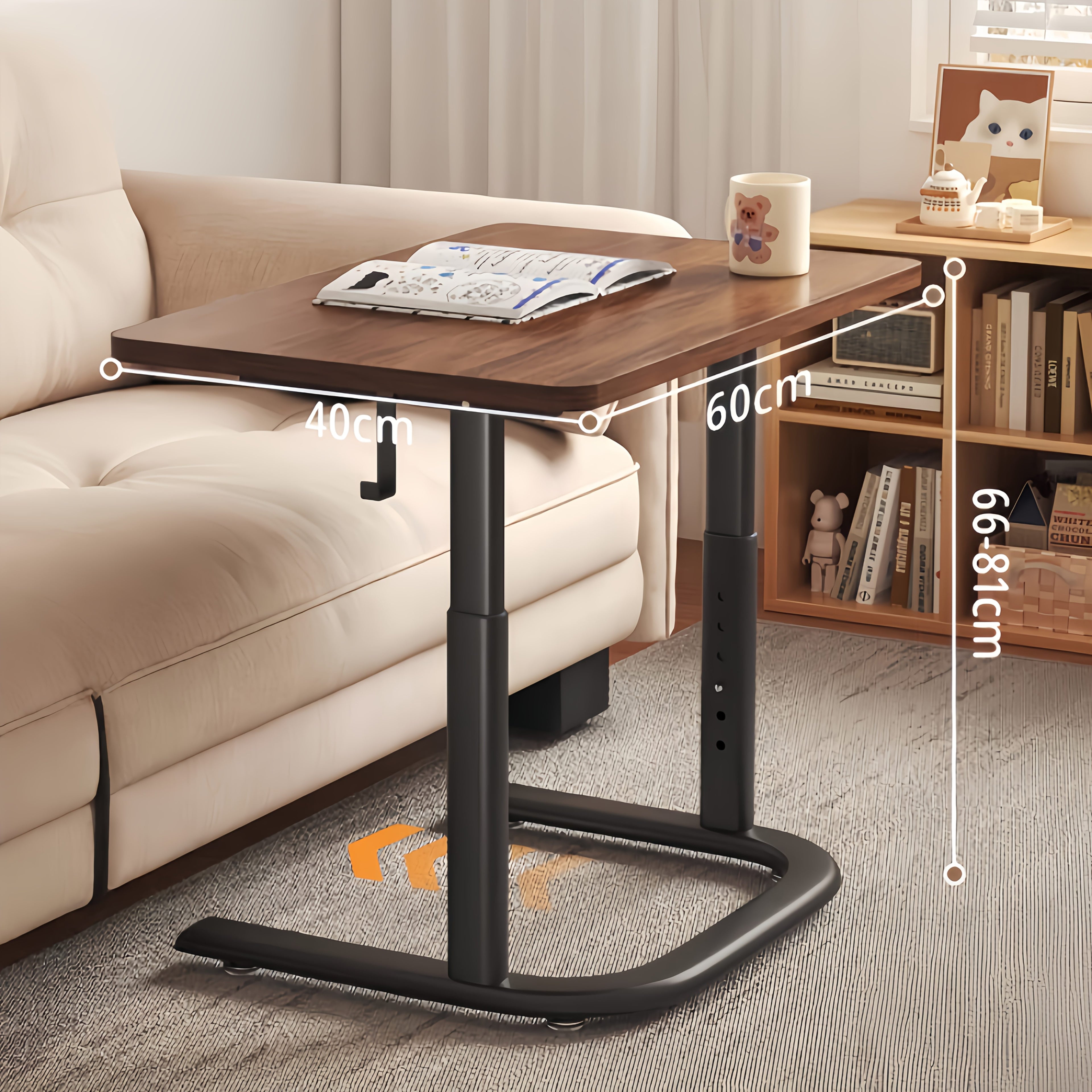 Multifunctional Height-Adjustable Table with \u002FMetal Frame & MDF Top - Modern Entryway Desk Suitable for Shoe Bench, Sofa Side Table, Snack Storage, Compact Home Office Desk, Space-Saving Furniture for Small Spaces, Assembly Required